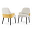 Ensemble de 2 fauteuils bicolores beige et jaune, chaises de salle à manger rembourrées avec structure robuste – Sièges d'appoint modernes pour salle à manger et salon, capacité de charge de 136 kg