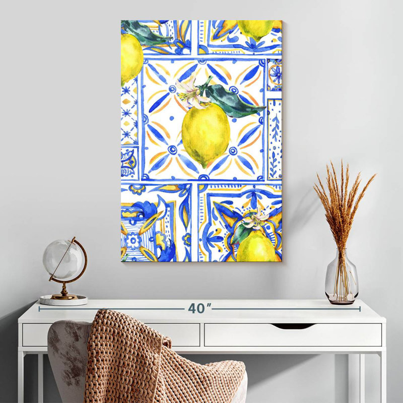 Carreaux à motif citron Yarlin, H 30 po x l 20 po
