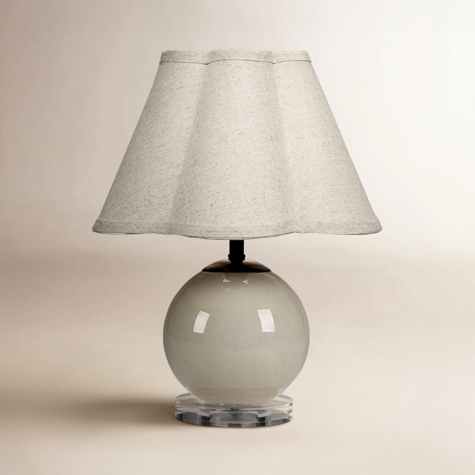 Connor Glass Table Lamp, Taupe