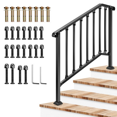 36'' H x 2'' W x 54'' D Stair Handrail with Curved Ends