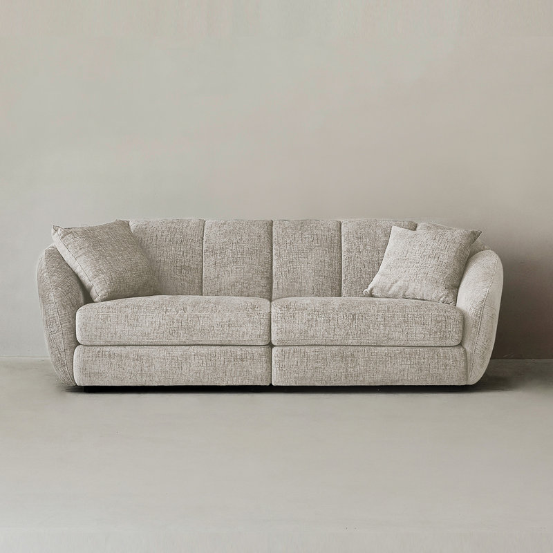 Canapé modulaire 2 places Modern Chenille, Marron clair