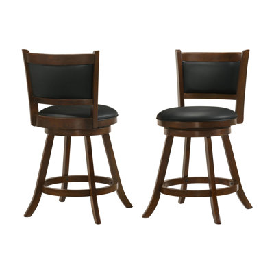 Caesare Swivel Stool in Brown and Black by Wildon Home