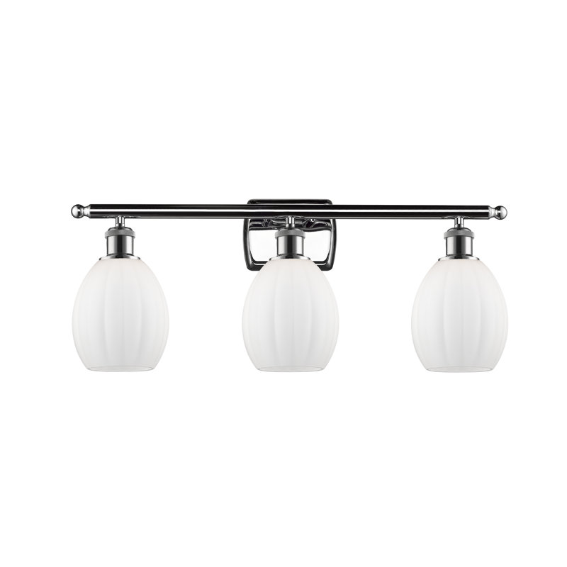 Éclairage pour salle de bain à intensité variable 3 lumières Flippo, Ampoule incandescente rétro de 60 watts, Chrome poli