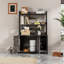 Armoire d'intérieur pour chat avec étagère de rangement, portes doubles et bloc-notes, grande finition de solution de salle de bain cachée grise, bac à litière