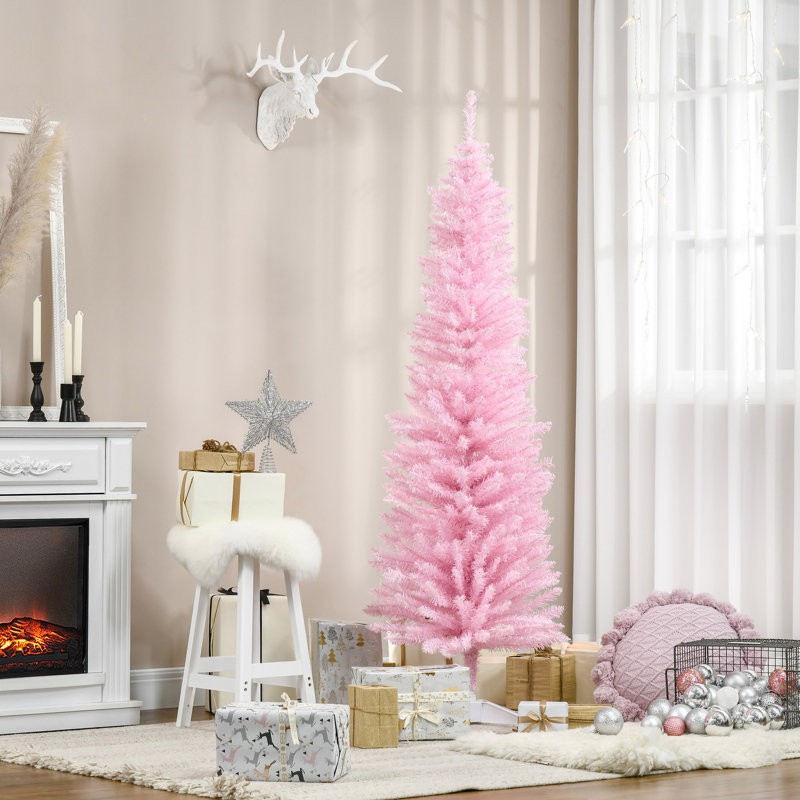 Arbre de Noël artificiel, arbre de Noël mince avec embouts réalistes et support en plastique, 6'
