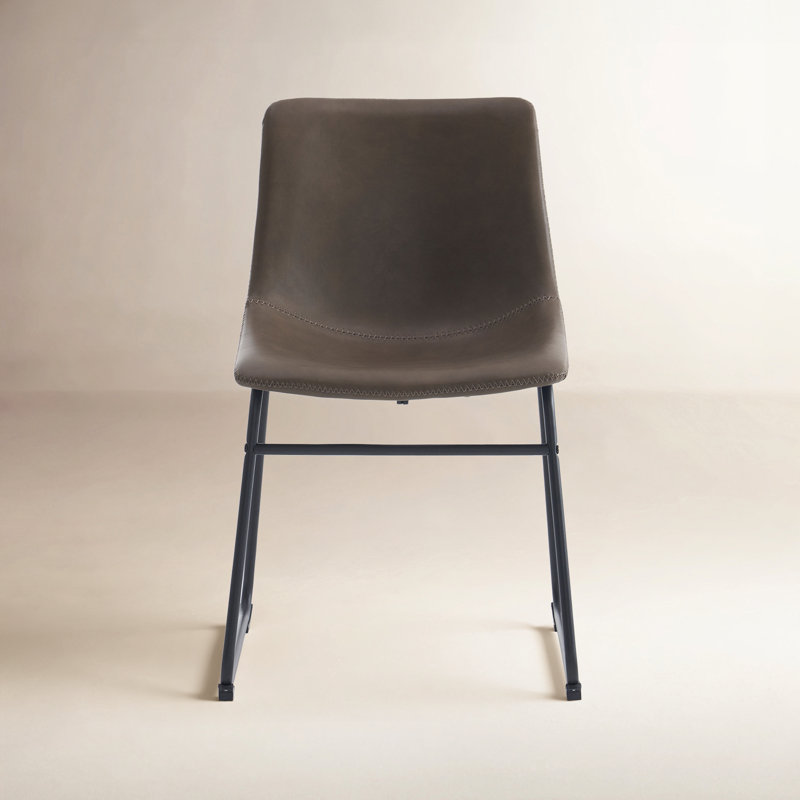 Anke Faux Leather Upholstered Dining Chairs, Dark Brown