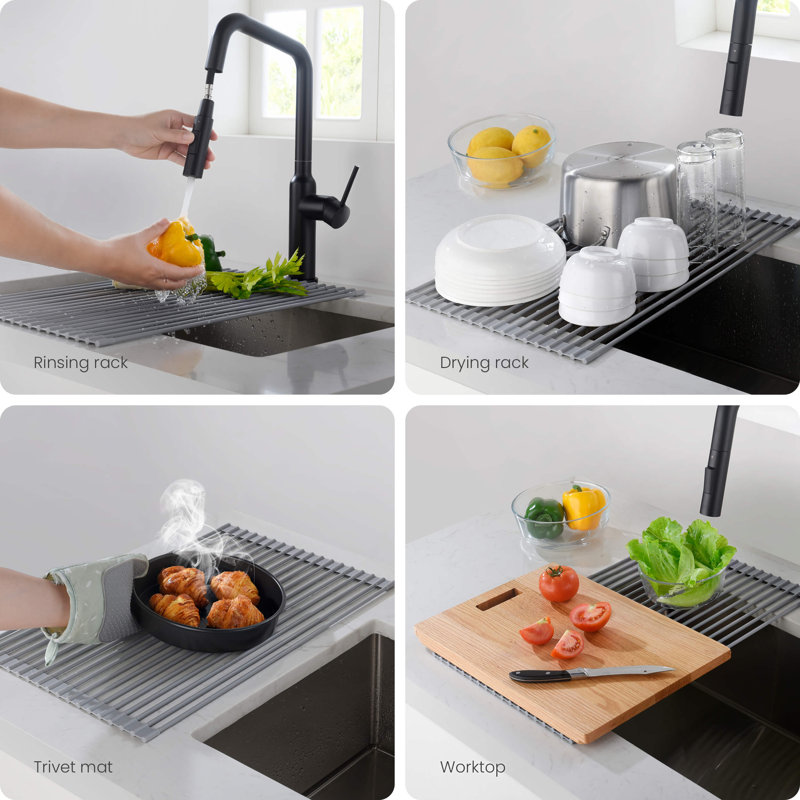 17" Stainless Steel Roll-Up Over-Sink Drying Rack