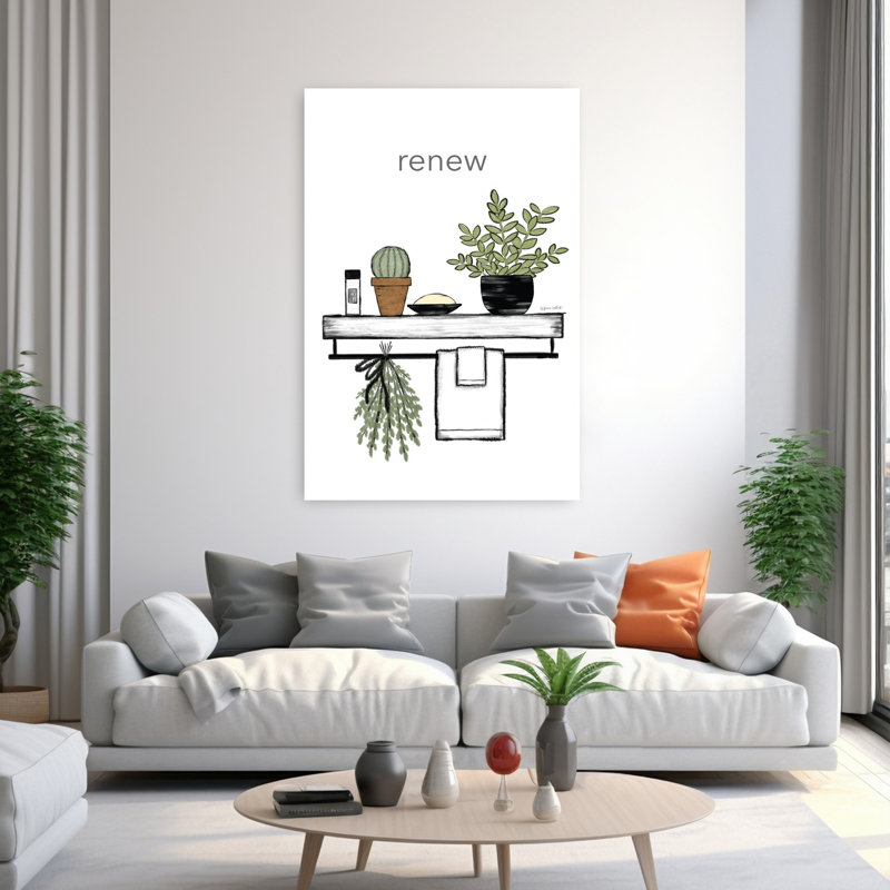 Renew Bath Shelf Contemporary Art, 60" H x 40" W