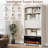 Luper 71inch Standard Bookcase,4-Shelf Bookcases Cabinet with Electric Firplace and Flip-shelf-277416123
