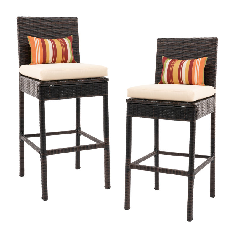 Tabouret 30,5 "avec coussin IIiff, Brun, Beige
