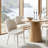 Modern 35" Round Dining Table Set for 4, Pedestal Kitchen Table with Upholstered Dining Chairs-1686574063-1686574032