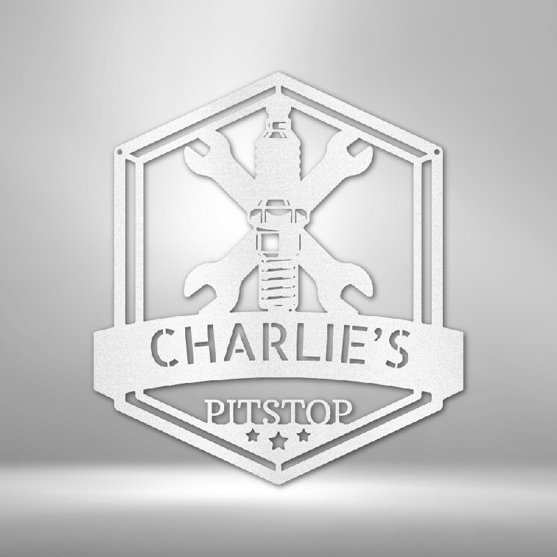 Décoration murale en acier personnalisée «Mon temps à la graisse» en acier, H 34,25 po x l 35,5 po x P 0,5 po, Blanc, Oui