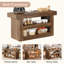 Îlot de cuisine de 55 po avec tablettes de rangement, îlot de cuisine à 3 niveaux avec grand comptoir, table basse pour la cuisine et la salle à manger