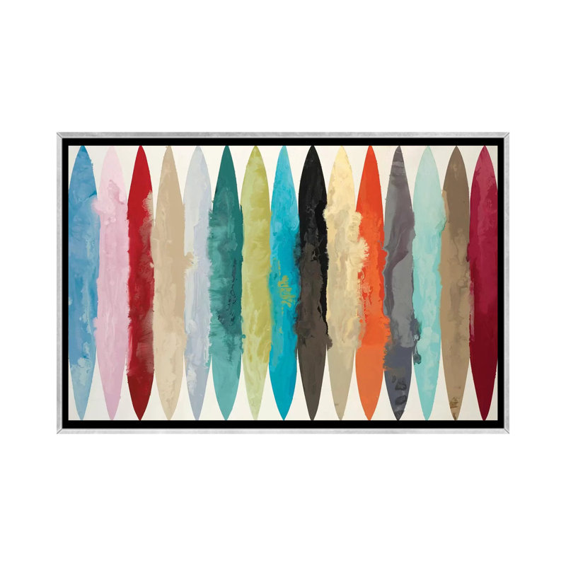 « EBB & Flow » par Randy Hibberd-impression, Pas de tapis, H 26 po x l 40 po x 1,5 po, Toile avec cadre argenté