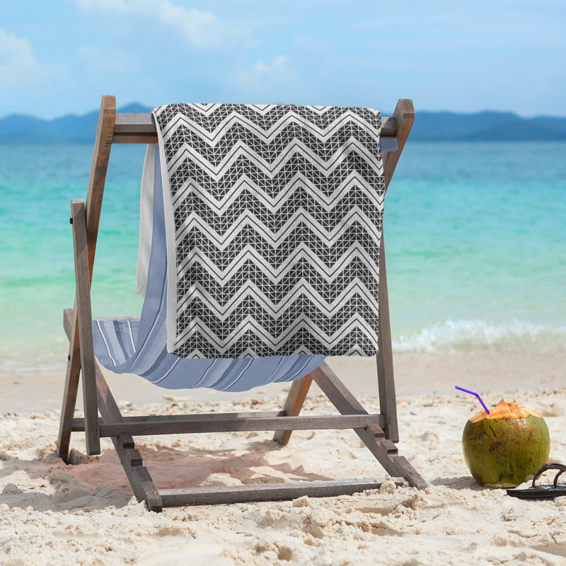 Serviette de plage Stephenie, Noir / argent