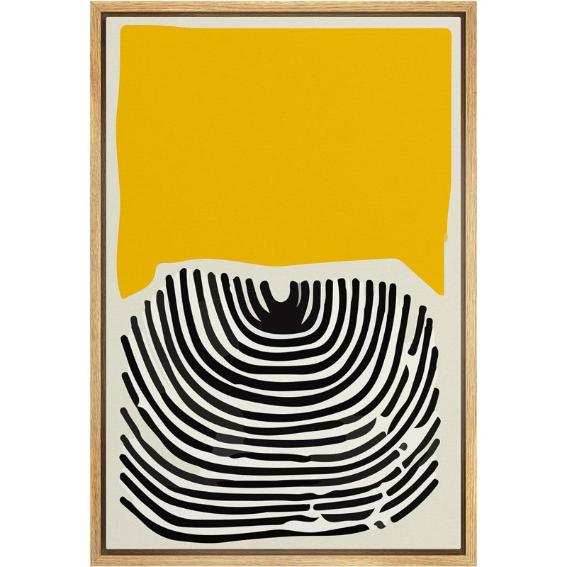 «Yellow Color Block» et empreinte digitale géométrique encadrée sur toile
