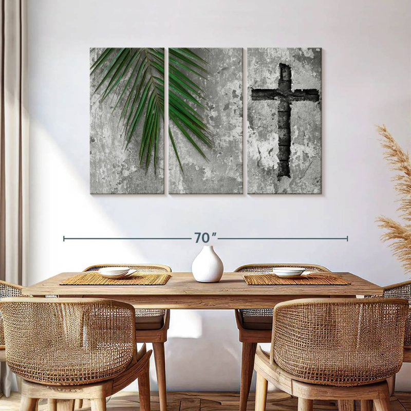 Adella Grunge Cross, 36" H x 57" W