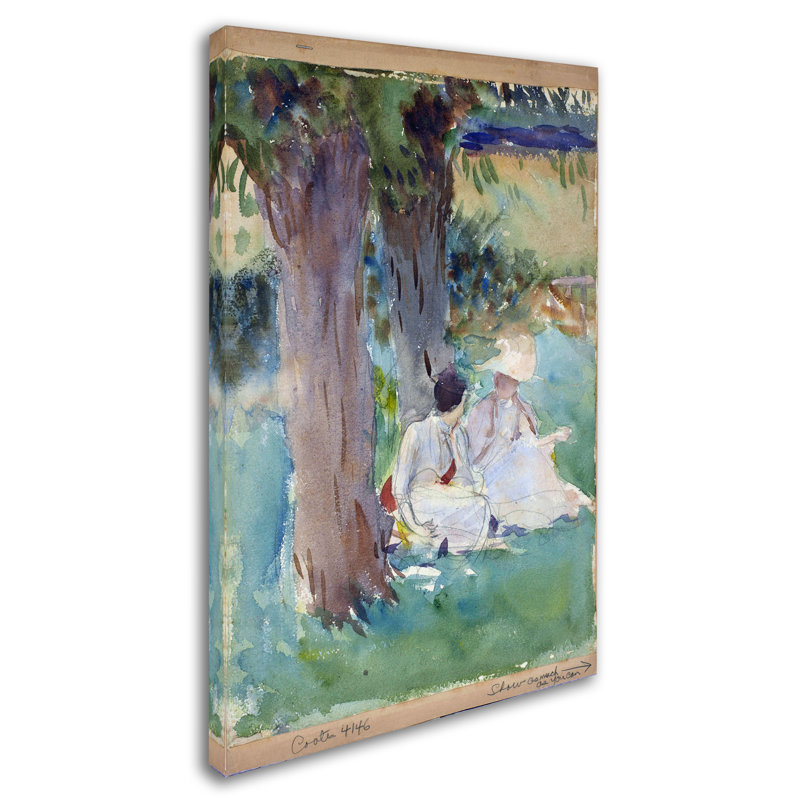 « under the willows » par print sur toile tendue John Singer Sargent, H 19 po x l 12 po