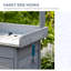 Poste de travail extérieur pour table de jardin avec étagère de rangement ouverte et plateau de table en acier gris | Idée de cadeau