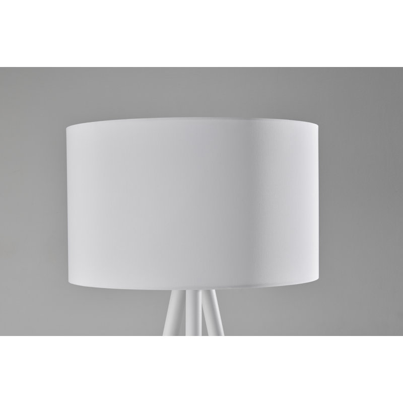 Skyler 60.25'' Tripod Floor Lamp, White/Light Brown