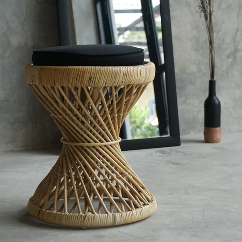 Tabouret rétro au fini naturel