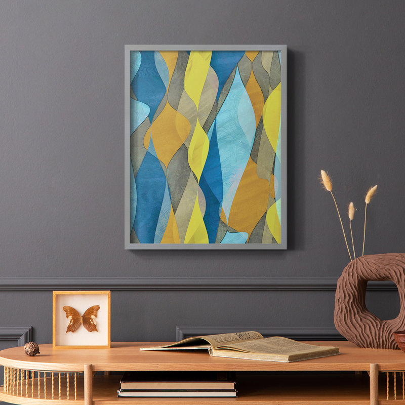«Colorful Cascade I», reproduction encadrée - bois massif, H 10 po x l 8 po, Gris