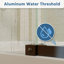 Cabine de douche coulissante semi-encadrée de 152 cm (L) x 86 cm (P) x 183 cm (H) avec verre trempé transparent de 8 mm.-135653648-136264915