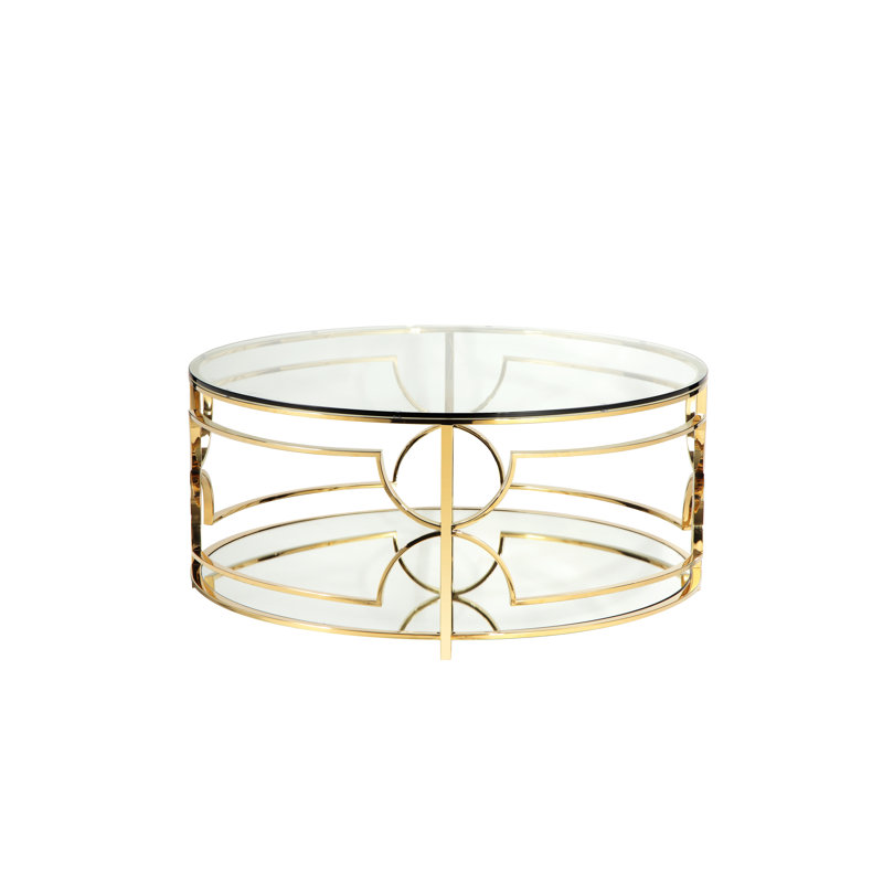 Coffee Table, High Polish Gold