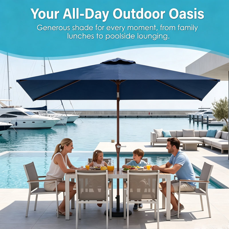 Parasol de patio 10 x 6,5 pi, Navy