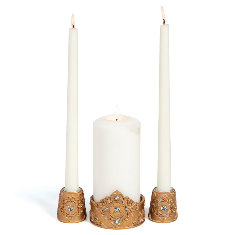 3.6'' H Resin Tabletop Candlestick, Gold