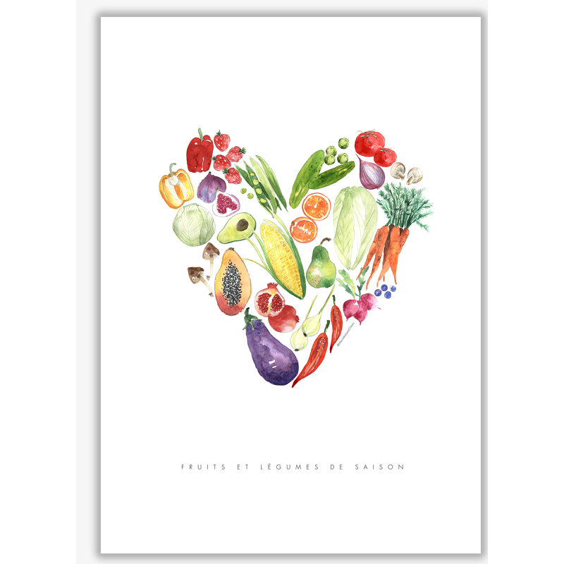 Fruit And Vegetables - Print, No Frame, 84.1 cm H x 59.4 cm W x 1 cm D