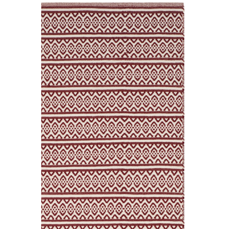 Tapis en coton tissé à la main Bester, Rectangulaire 3 pi x 5 pi