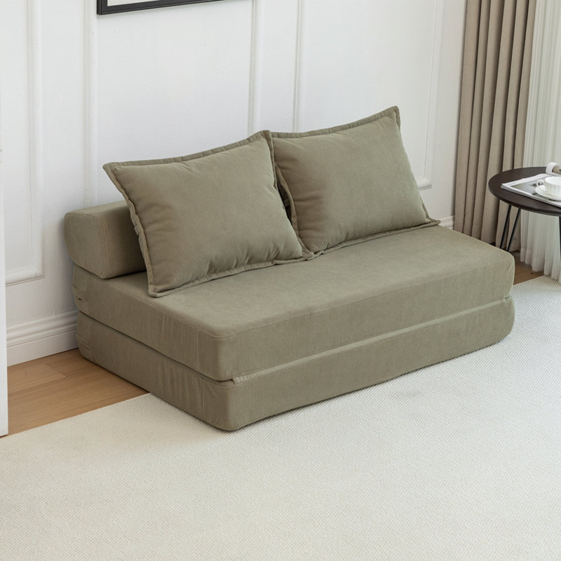 Foldable Sofa Bed Sleeper Lounge Chair with Pillow Floor Mattress Floor Couch with Backrest for Living Room/Dorm/Guest Room/Home Office