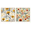 Cheneville - Ensemble de 2 collages carrés botaniques abstraits-101848395-101848397