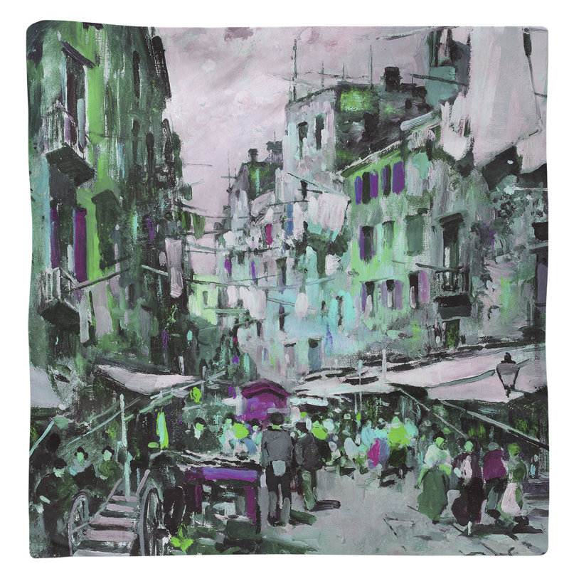 Felice Giordano Cotton Square Napkin, Green