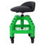 Tabouret pneumatique pivotant à 360 degrés avec base roulante, siège de magasin en acier vert