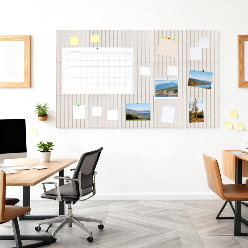 Tableau d'affichage décoratif en feutre pour mur, paquet de 15 tuiles de tableau d'affichage avec 30 punaises - alternative de panneau de liège