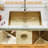 32" L x 19"W Undermount kitchen Sink Gold Stainless Steel Single Bowl Kitchen Sink with Bottom Grid-124064482-124064480