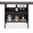Table de bar d'extérieur en osier avec 2 tablettes en acier et structure en acier robuste, table légère - brun