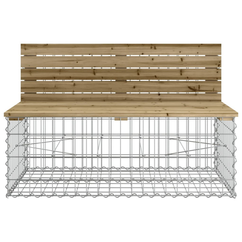 Aleardo Steel Outdoor Bench, Impregnated Wood Pine