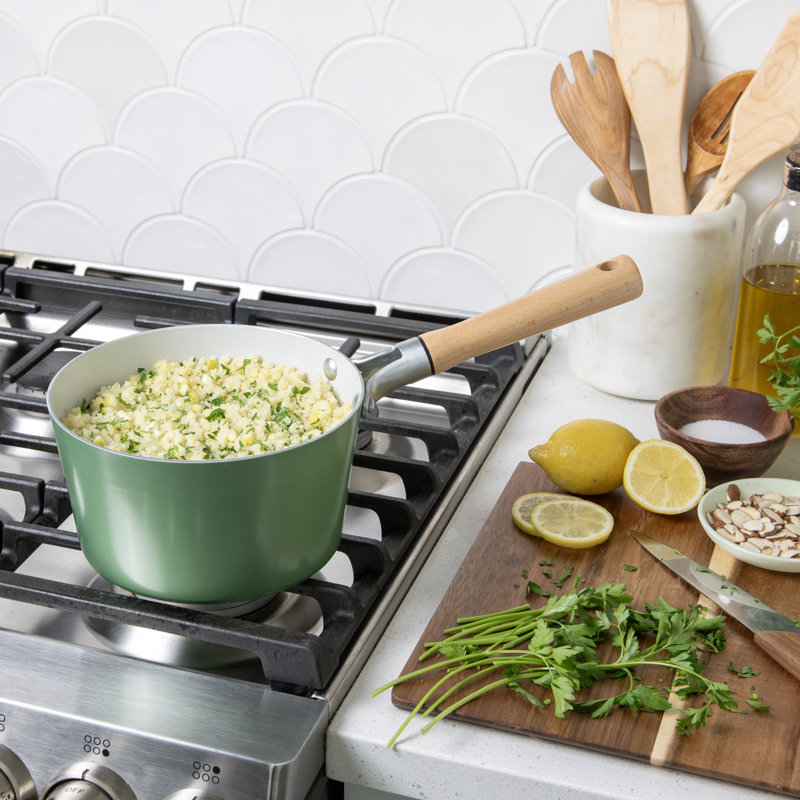 Nordic Ware Cardamom Ceramic Nonstick 1.5 Qt. Saucepan, 3 quarts