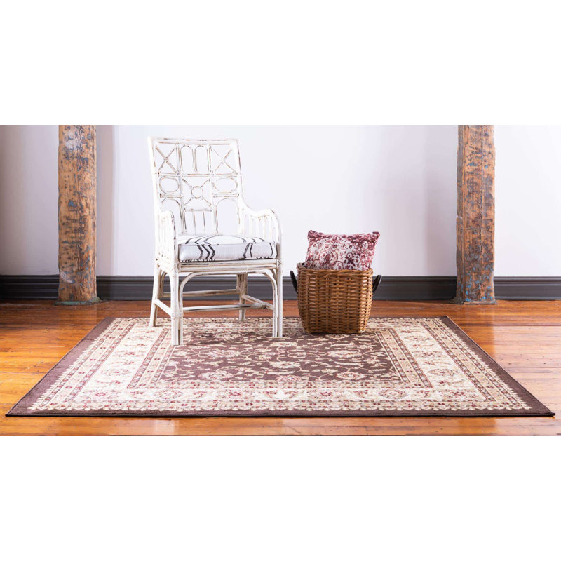 Tapis oriental Niles, Carré 10pi, Brun