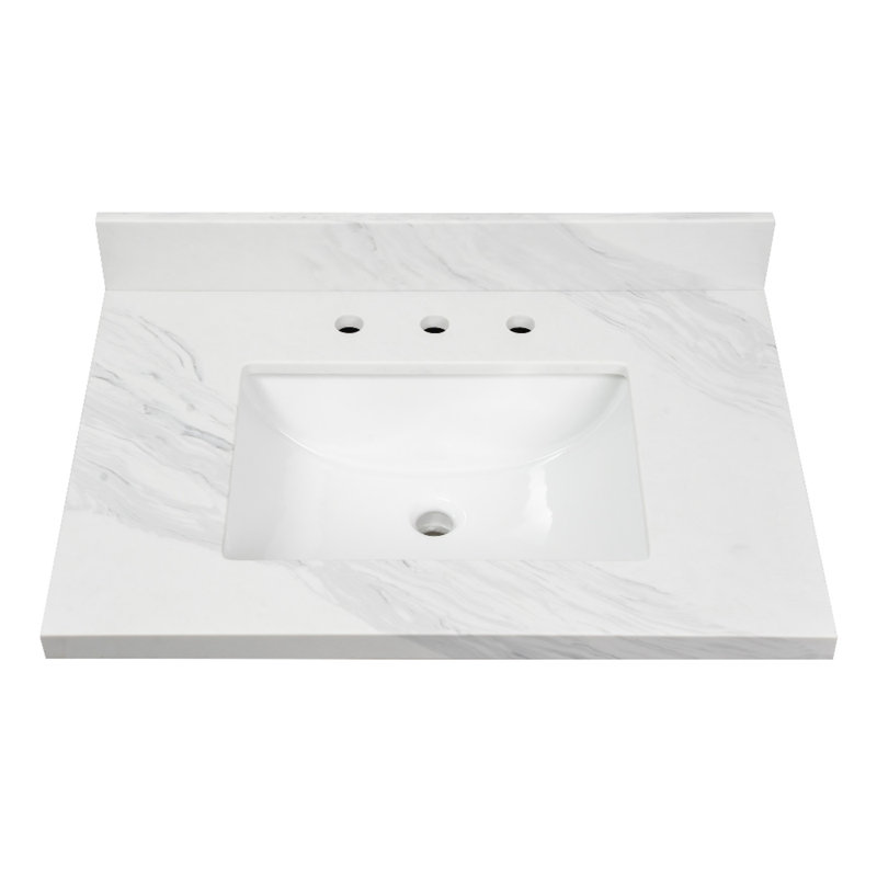 Kingston Brass Mayorca 31-Inch Quartz Vanity Top (8" Faucet Drillings)