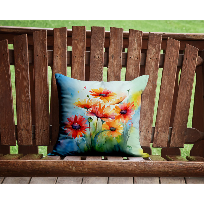 Coussin Gerbera, H 14 po x l 14 po