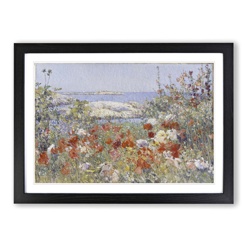 Celia Thaxters Garden Framed Wall Art - Framed Print, Black