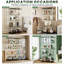Vitrine de rangement verrouillable en verre trempé à 4 tablettes en MDF pour bureau