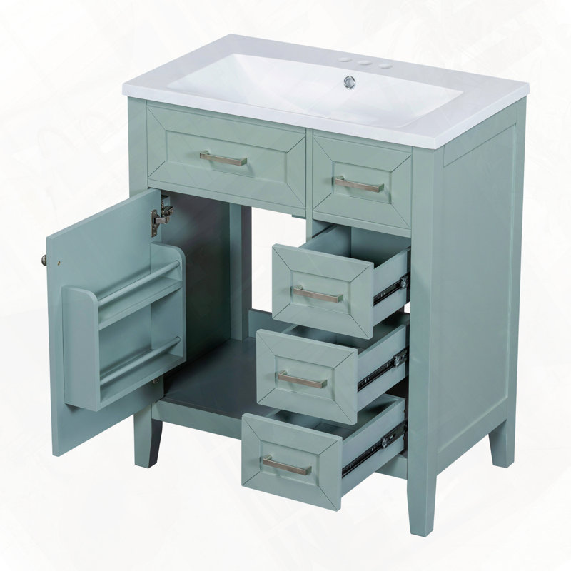 Ensemble de meuble-lavabo en céramique, Vert
