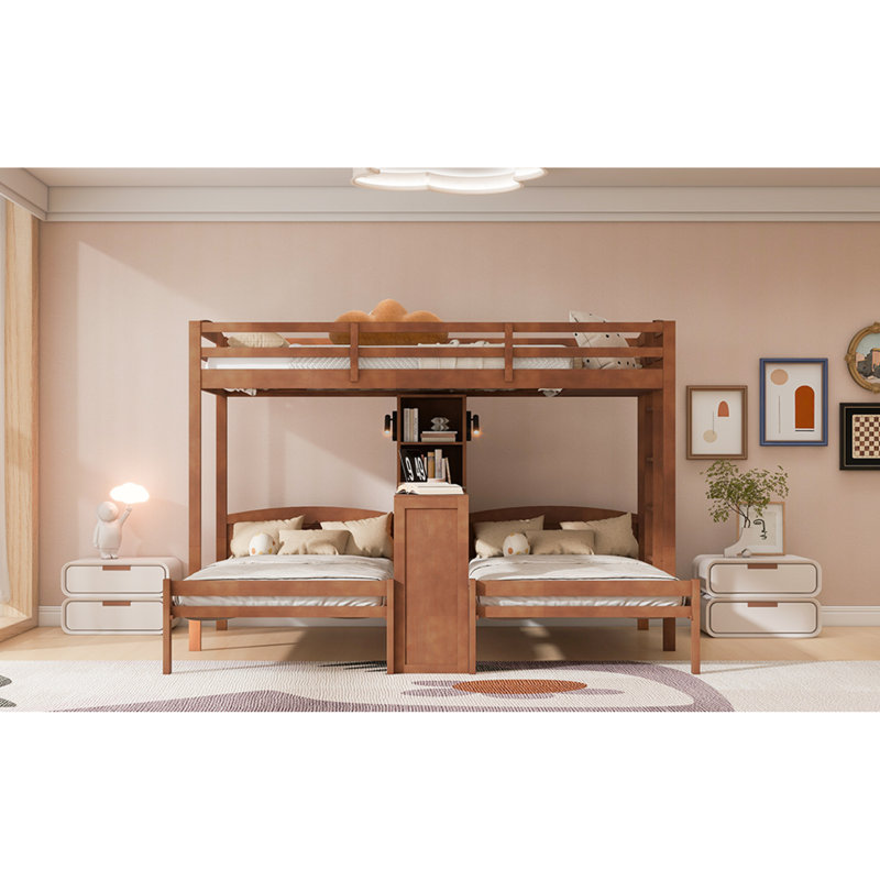 Lit en bois multifonctionnel peu encombrant avec bureau et rangement, idéal pour la maison