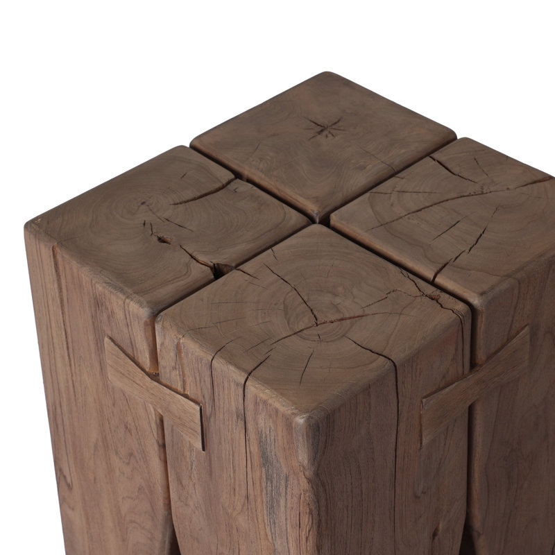 Oshan Outdoor Square Teak Side Table, Stained Toasted Brown