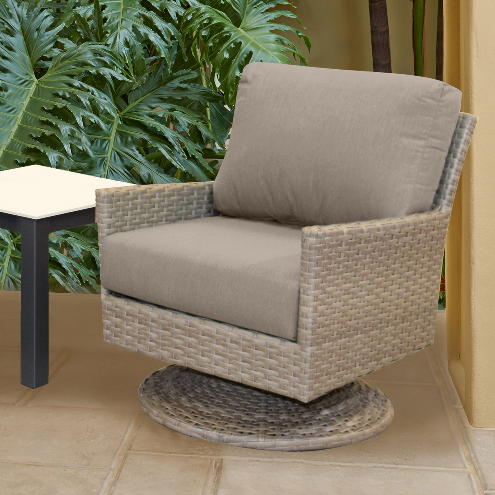 Amala Sunbrella® Seat and Back Cushion, Sunbrella® Cast Ash Plainweave, 25" W x 25.5" D